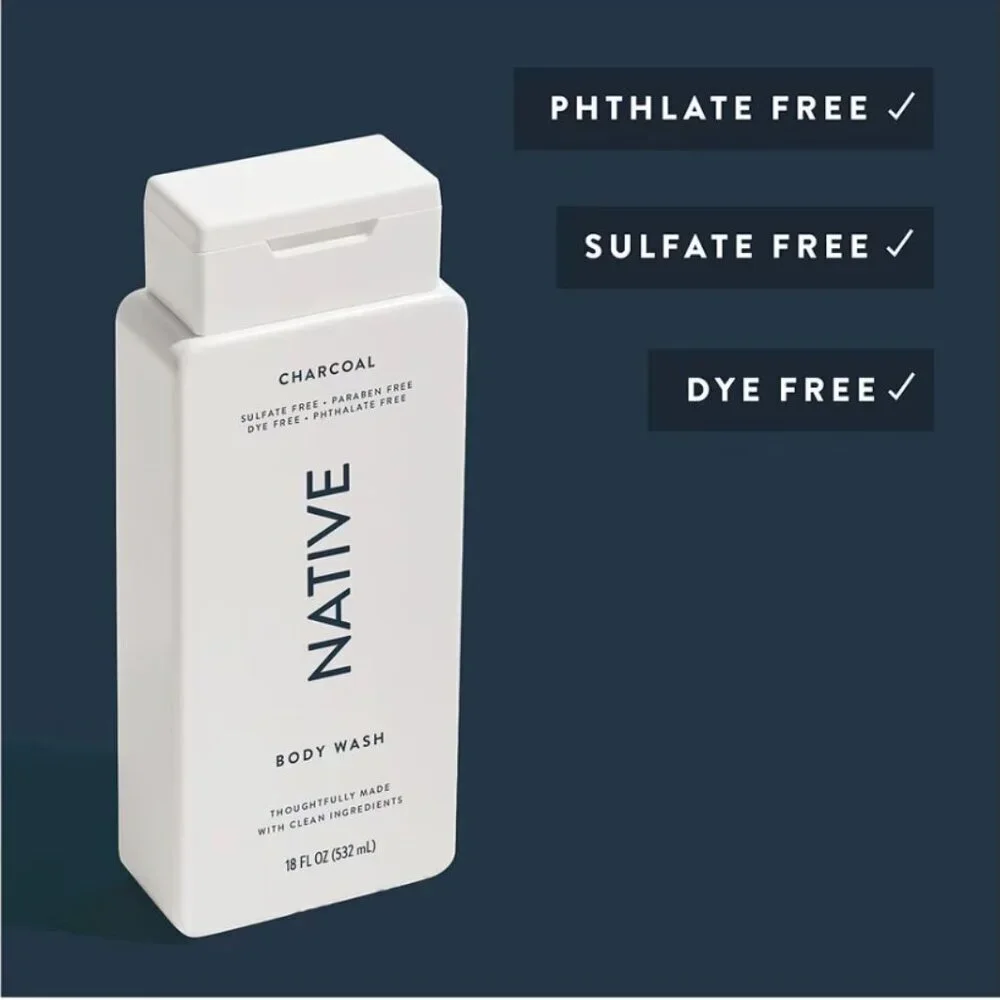 Native Body Wash 2 Pack Charcoal Fresh Ocean 11.5 oz